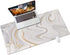 QIYI White Mouse Pad - Cute Marble Large Desk Mat, PU Leather Desk Protector, Non-Slip Extended Writing Pad