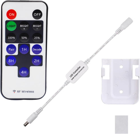 AIBOO Updated Mini Remote Control for Single Color LED Strip Lights, RF Dimmer