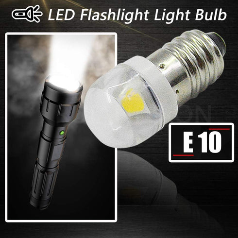Ruiandsion 4pcs E10 LED Bulb 3V 0.6W 5050 1SMD White 6000K LED Replacement Bulb Upgrade for lamps Flashlights Torch Light,Negative Earth by Ruiandsion
