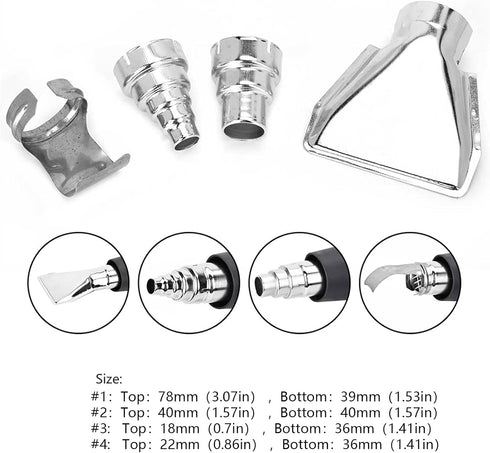 4Pcs Heat G Air Nozzles Electric Kit Accessories for Heat G Tools Industrial Shrink Wrap