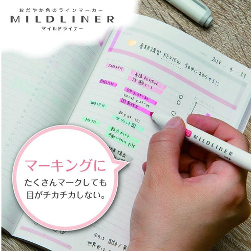 Zebra WKT7-5C-RC-N Mild Liner, Japanese Mild Color, Water-based Set of 5 Colors
