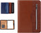 SAYEEC Leather Portfolio Notebook Binder with Calculator, A5 6 Ring Refillable Budget Planner Cover with Zipper