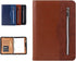 SAYEEC Leather Portfolio Notebook Binder with Calculator, A5 6 Ring Refillable Budget Planner Cover with Zipper