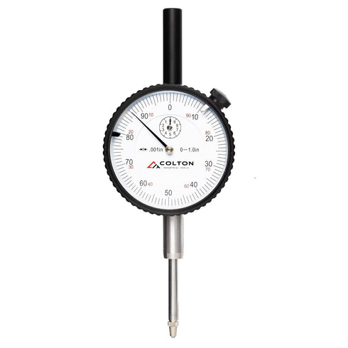 Colton 1" Dial Indicator 0.001" Graduation with Flat and Lug Back, Case Included, Black