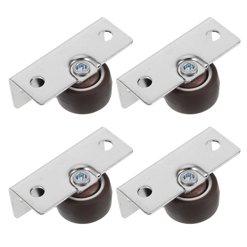 SHOWERORO 4pcs 1-inch Flat Plate Swivel Silent TPR Casters for Furniture Drawers