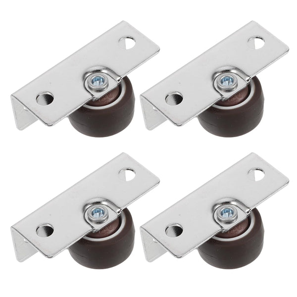 SHOWERORO 4pcs 1-inch Flat Plate Swivel Silent TPR Casters for Furniture Drawers