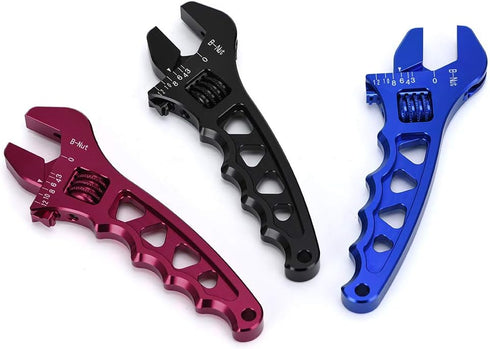 AN Adjustable Wrench, Lightweight Aluminum Hose Fitting Tool Spanner AN3-AN12 (Red)