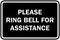 Signs ByLITA Classic Framed Please Ring Bell For Assistance Wall or Door Sign - Durable Material (Black) - Small (1
