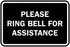 Signs ByLITA Classic Framed Please Ring Bell For Assistance Wall or Door Sign - Durable Material (Black) - Small (1