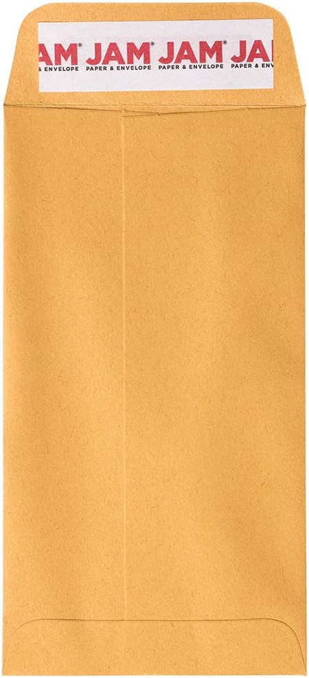 JAM PAPER #7 Coin Business Envelopes with Peel and Seal Closure - 3 1/2 x 6 1/2 - Brown Kraft Manila - 50/Pack by JAM Paper