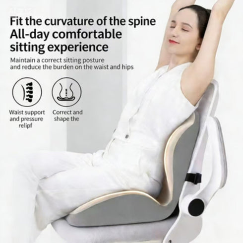 Generic 17.32x15.75x14.57 Inches, Tailbone L-Shaped Ergonomic Seat Cushion with Lumbar Support, Memory Foam Orthopedic