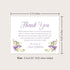 5.5x4.25 Purple Flowers Sympathy Thank You Cards, Custom Funeral Thank You Cards with Name, Personalized Bereavement