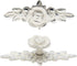 5 Pcs Rose Cabinet Knobs with Backplate, Vintage Floral Drawer Pulls, Zinc Alloy Handles for Cabinets, Dresser