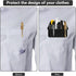 Pen Pocket Protector, 2 Pieces PU Leather Pocket Pen Holder Organizer for Shirts, Lab Coats, Multi-Purpose (Black)