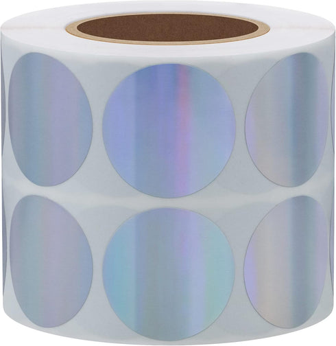 Hybsk Holographic Silver Labels, 1000pcs Color Coding Dots, 1 Inch Round Dot Stickers