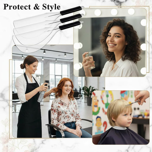 Oahtzy 3Pack Face Shield for Hairspray, Barber Salon Face Shield Reusable Protective Cover for Hairdressing Makeup