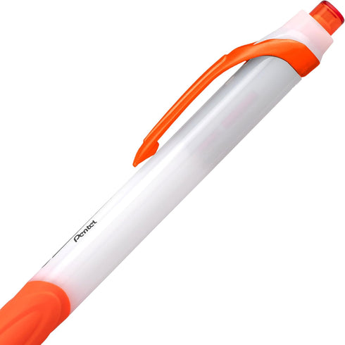Pentel GlideWrite Ballpoint Pen with TechniFlo Ink, 1.0mm Medium Line, Orange Ink, Box of 12 (BX910-F)