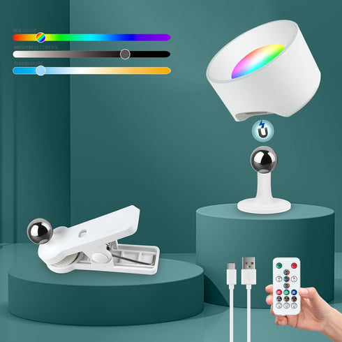 3 360 Dimmable (1 Pack, Adetu LED Wall Mounted Lights, Rechargeable Wall Sconces Lamp, Color Temperatures & Remote