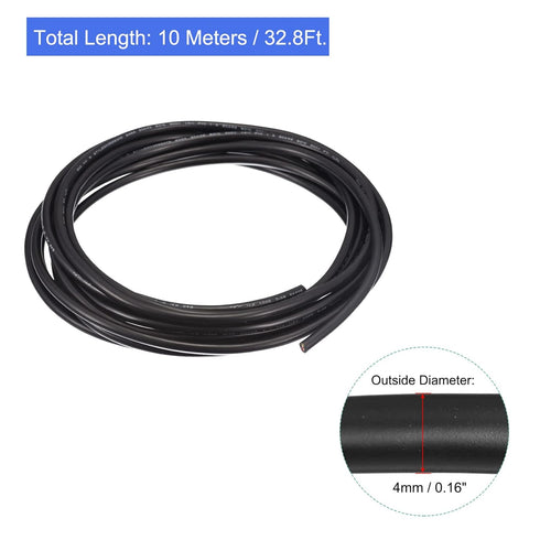 MECCANIXITY 28AWG Electrical Wire 4 Conductors 32.8Ft Power Cable UL2464 Flexible Extension Signal Cable Black for LED Strips Lamps Lighting Power Supply