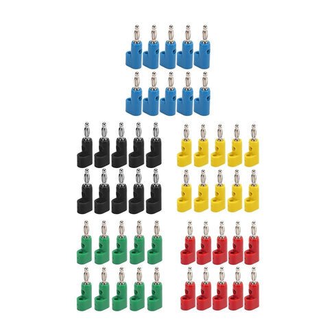 Qingdinu 40 4mm Pcs Stackable Banana Plug Connectors Solderless Plugs for Security Accessories Connector(Red)