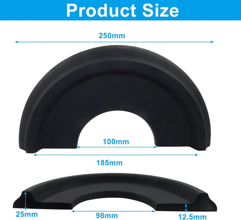 Piutouyar 2 10" 4" Black Split Ceiling Medallion, Pcs OD x ID PU Ceiling Light Covers Plate Molded Fixtures Round