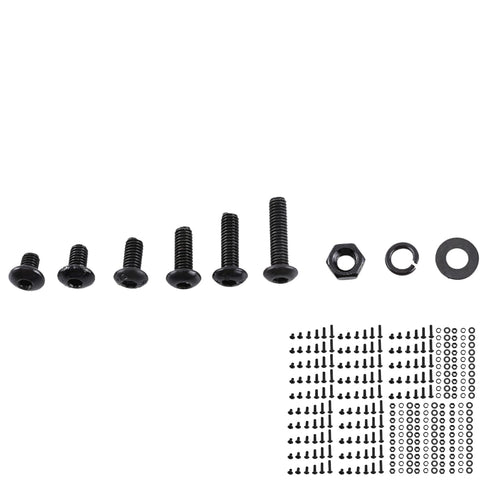 300Pcs M3 Black Alloy Steel Hex Socket Screws Nuts Washer Assortment Kit (Set B Button Head)