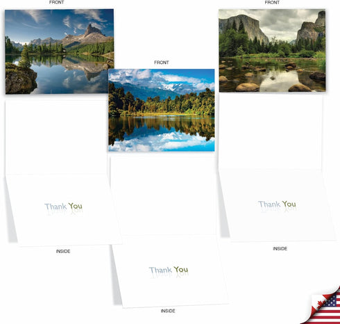 The Best Card Company 10 Assorted Landscape Thank You Notes Box Set 4 x 5.12 Inch with Envelopes (10 Designs, 1 Each) Reflections M1728TY by The Best Card Company