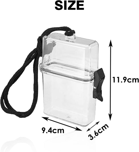 Waterproof ID Card Badge Holder Case - Floating Sports Case with Hanging Ring and Rope for Swimming and Boating