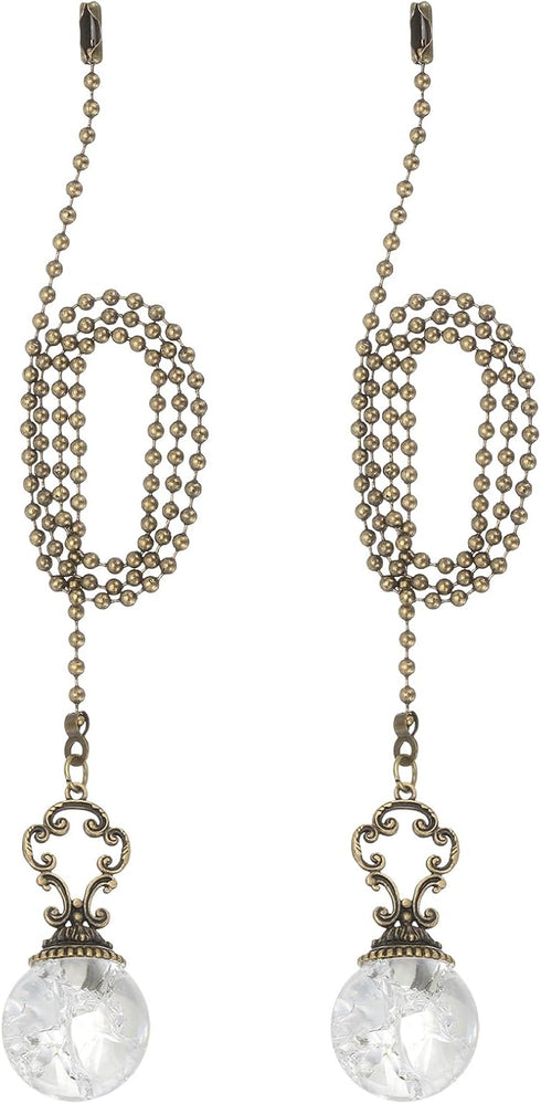 PATIKIL 22" Ceiling Fan Pull Chain, 2 Pcs Crystal Pull Chain Fan