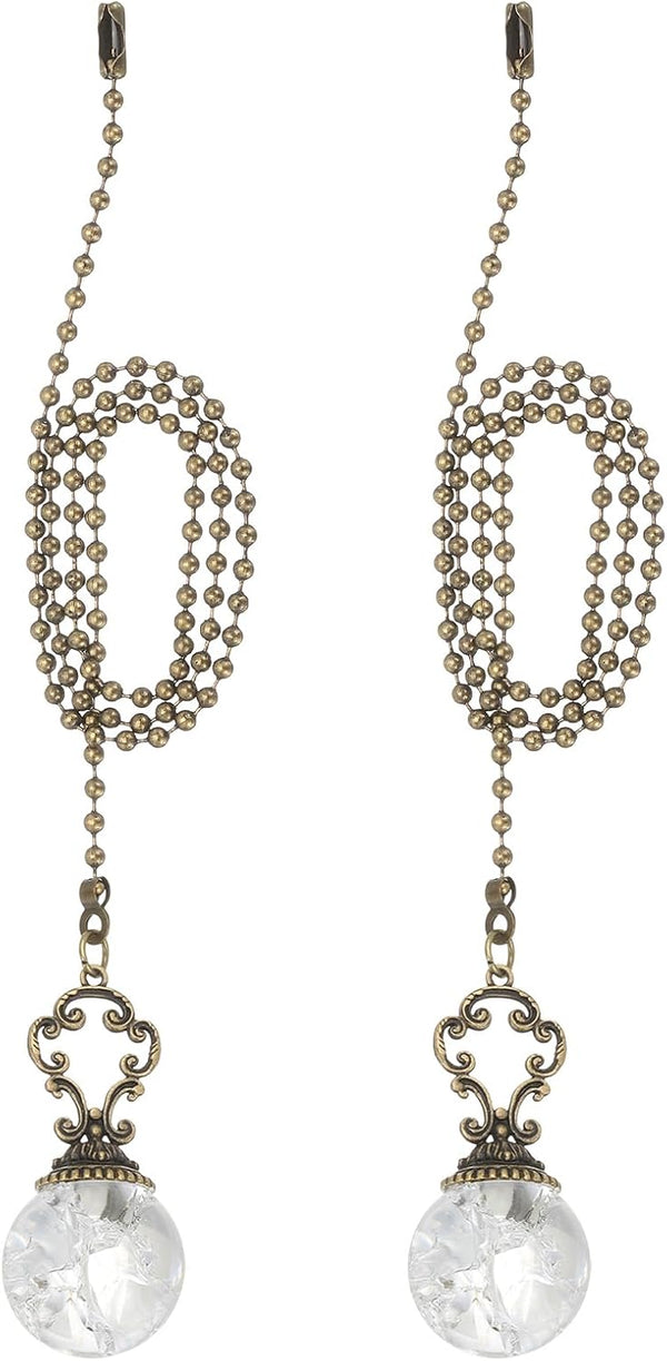 PATIKIL 22" Ceiling Fan Pull Chain, 2 Pcs Crystal Pull Chain Fan