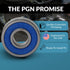 PGN (10 Pack) R6-2RS Bearing - Lubricated Chrome Steel Sealed Ball Bearing - 3/8" x 7/8" x 9/32 with Rubber Seal & High