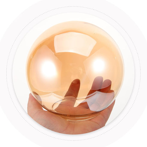 5.11 Inch Luxshiny Globe Glass Lamp Shade Clear Replacement for Pendant Light Fixtures Decorative Round Lampshade