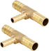 Metalwork Brass Reducing Hose Barb Splice T-Fitting, 3/8" x 5/16" x 3/8" Barbed (Pack of 2)