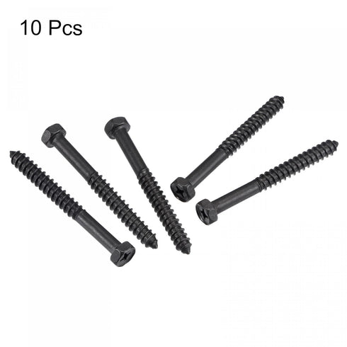 uxcell Hex Lag Screws 5/16" x 3" Carbon Steel Phillips Head Bolts for Deck Building, 10pcs