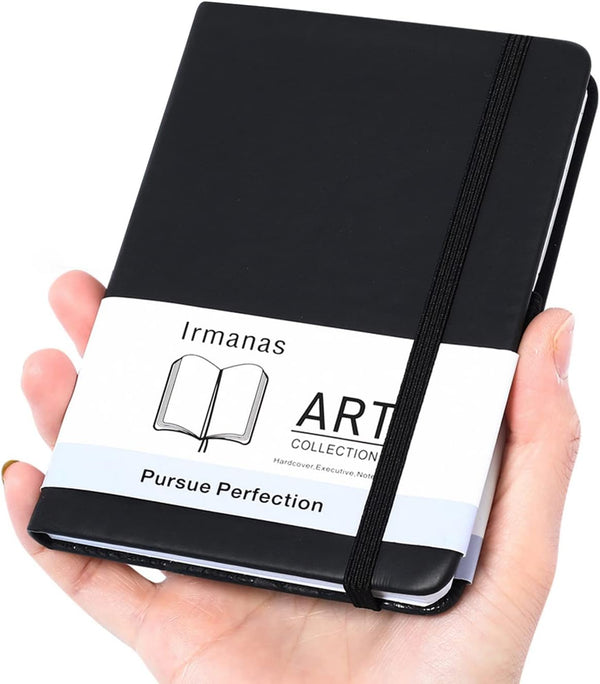 Pocket Notebook, Small Notebook 4.25"x 5.75", Mini Ruled Lined Journal, Smooth Leather Hard Cover, 160 Pages