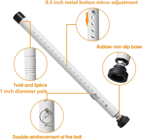 17-51 inch Sliding Door Security Bar, Adjustable Patio Door Security Bar Childproof Window Safety Bar for Apartment