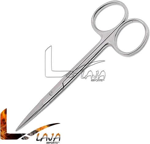 Iris Micro Dissecting Lab Sharp Scissors, 4.5" Fine Point Straight, Stainless Steel