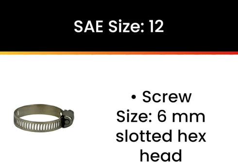 Pro Tie SAE Size 12 Mini All Stainless Hose Clamp, 10-Pack