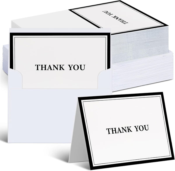 AmazingSpark 120 Kit Thank You Cards with Envelopes Bulk 12 Designs 4.8 x