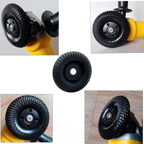 4 Inch Wood Carving Disc Grinder Wheel, Angle Grinder Woodworking Grinding Shaping Tool with 5/8” Arbor