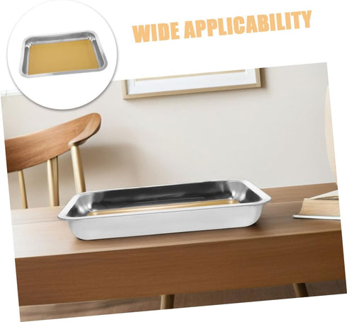 Set 2-Piece Stainless Steel Dissection Tray with Wax for Biology Lab Anatomy Study Specimen Dissecting Pan for Science