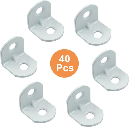 Zorveiio 40 0.63" 0.63" 90 80 Pcs L Bracket Corner Brace x Metal Corner Bracket Degree Right Angle for Shelves Chair
