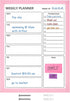 Dry Erase White Board Weekly Calendar Board, 18“x24" Solid Wood Pink Framed Message Board for Office