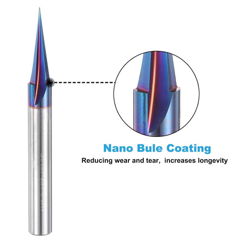 15 3 1/4 Inch uxcell Degree V Groove Engraving Router Bit for CNC Tip and Flutes Shank Carving Bit Nano Coated Carbide