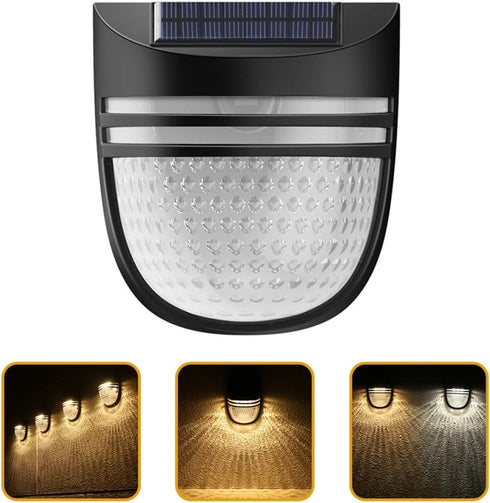 Ipetboom Solar Wall Lamp Outdoor Garden Fence Light Energy Saving LED Decorative Wall Sconce for Courtyard Patio