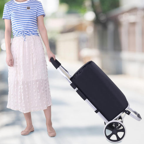 FangDaLe Shopping Cart Liner, Trolley Bags for Shopping Cart Waterproof Replacement with Mesh Side Pockets Folding