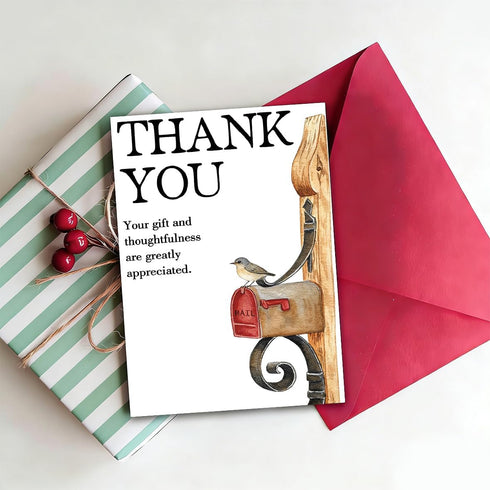 ATTLVV Gift Thank You Card, Thank You Card for Gift, Appreciation Card with Red Envelope and Gold Seal Sticker