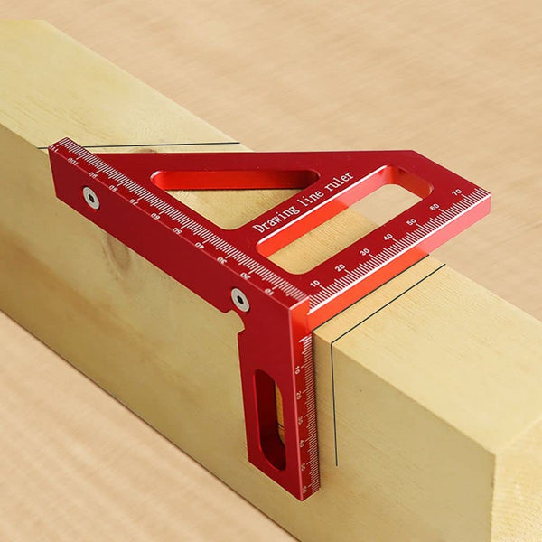 3D Multi-Angle Measuring Ruler, 45/90 Degree Aluminum Alloy Woodworking Square Protractor for Engineers