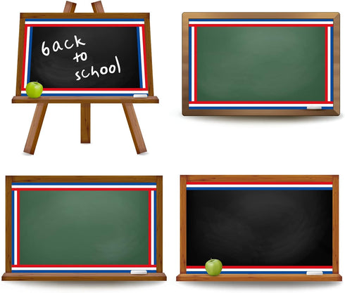 Whaline 32.8ft Patriotic Bulletin Board Borders Red Blue White Die-Cut Stripes for 4th of July Classroom Decor