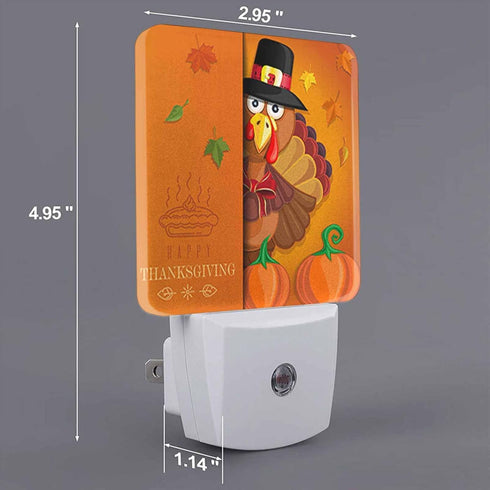 Chrobak LED Night Light Plug into Wall with Dusk to Dawn Light Sensor White Energy Efficient Thanksgiving Cartoon